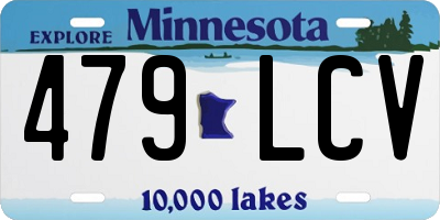 MN license plate 479LCV