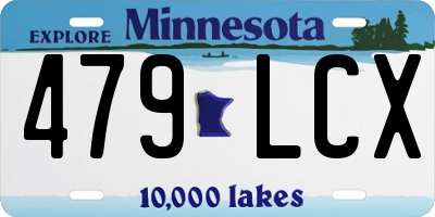 MN license plate 479LCX