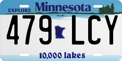 MN license plate 479LCY