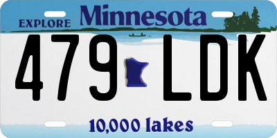 MN license plate 479LDK