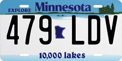 MN license plate 479LDV