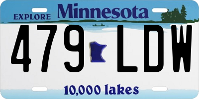 MN license plate 479LDW