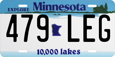 MN license plate 479LEG