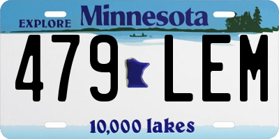 MN license plate 479LEM