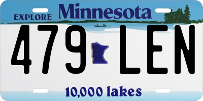 MN license plate 479LEN