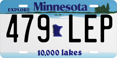 MN license plate 479LEP