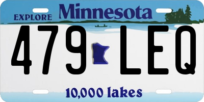 MN license plate 479LEQ