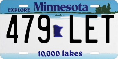 MN license plate 479LET