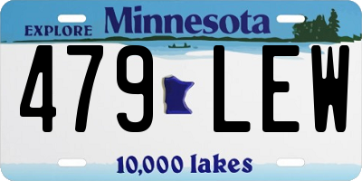 MN license plate 479LEW