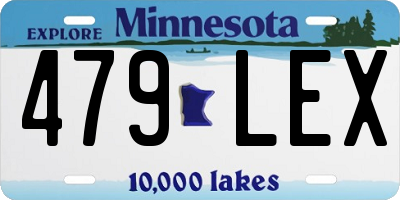 MN license plate 479LEX