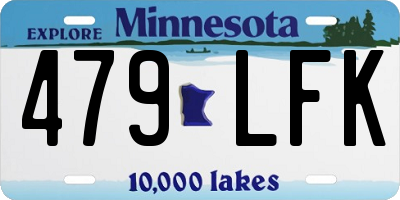 MN license plate 479LFK