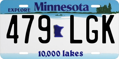 MN license plate 479LGK
