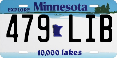 MN license plate 479LIB