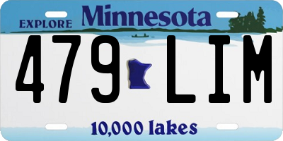 MN license plate 479LIM