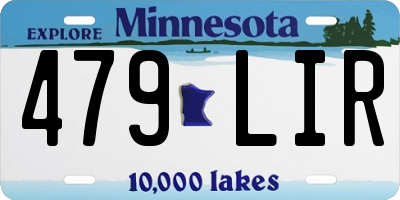 MN license plate 479LIR