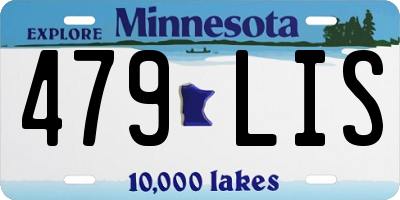MN license plate 479LIS