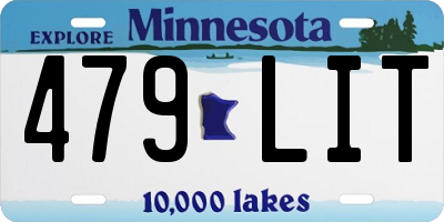 MN license plate 479LIT