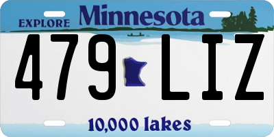 MN license plate 479LIZ