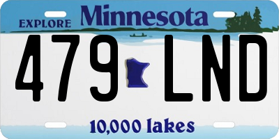 MN license plate 479LND