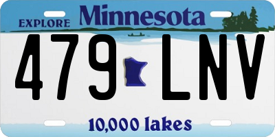 MN license plate 479LNV