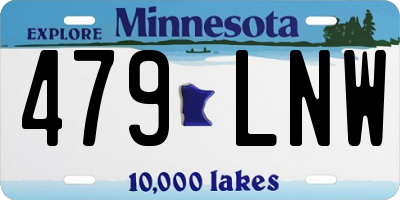 MN license plate 479LNW