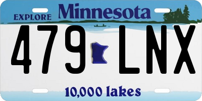 MN license plate 479LNX