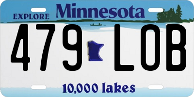 MN license plate 479LOB