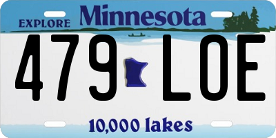 MN license plate 479LOE
