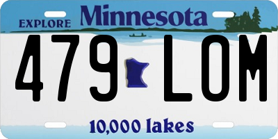 MN license plate 479LOM