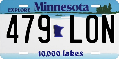 MN license plate 479LON