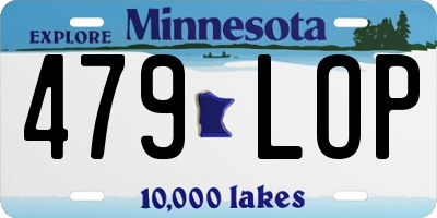 MN license plate 479LOP