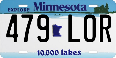 MN license plate 479LOR