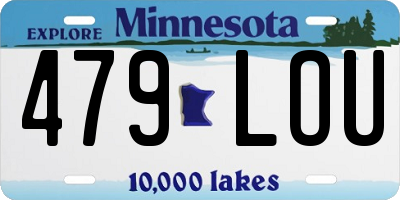 MN license plate 479LOU