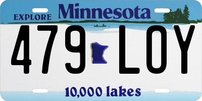 MN license plate 479LOY