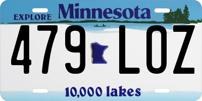 MN license plate 479LOZ