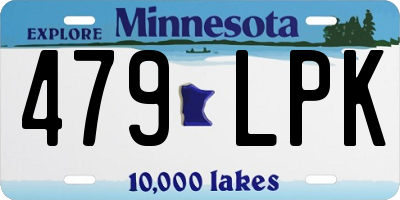 MN license plate 479LPK