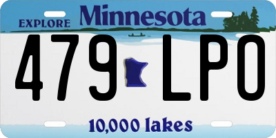 MN license plate 479LPO