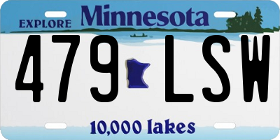 MN license plate 479LSW