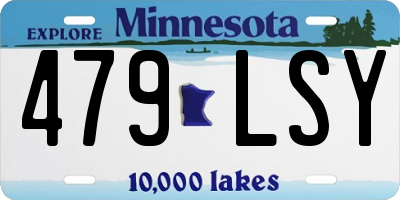 MN license plate 479LSY