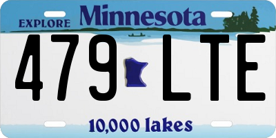 MN license plate 479LTE