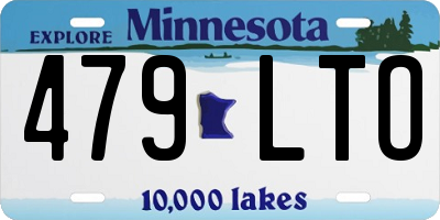 MN license plate 479LTO
