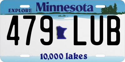 MN license plate 479LUB