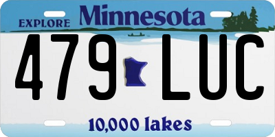 MN license plate 479LUC