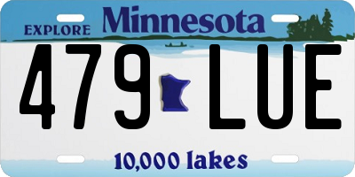 MN license plate 479LUE