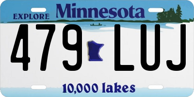 MN license plate 479LUJ