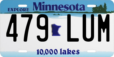 MN license plate 479LUM