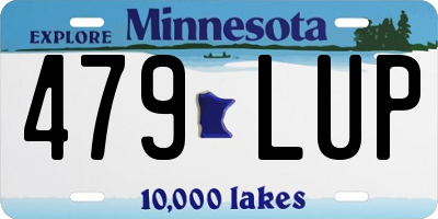 MN license plate 479LUP