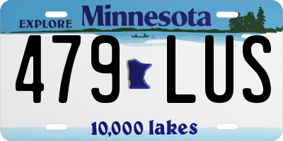 MN license plate 479LUS