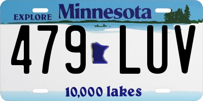 MN license plate 479LUV