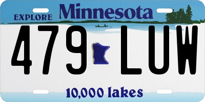 MN license plate 479LUW